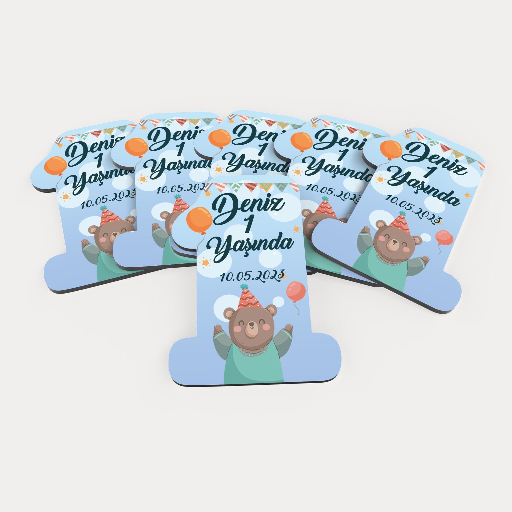 Ayıcık Desenli Ahşap Magnet
