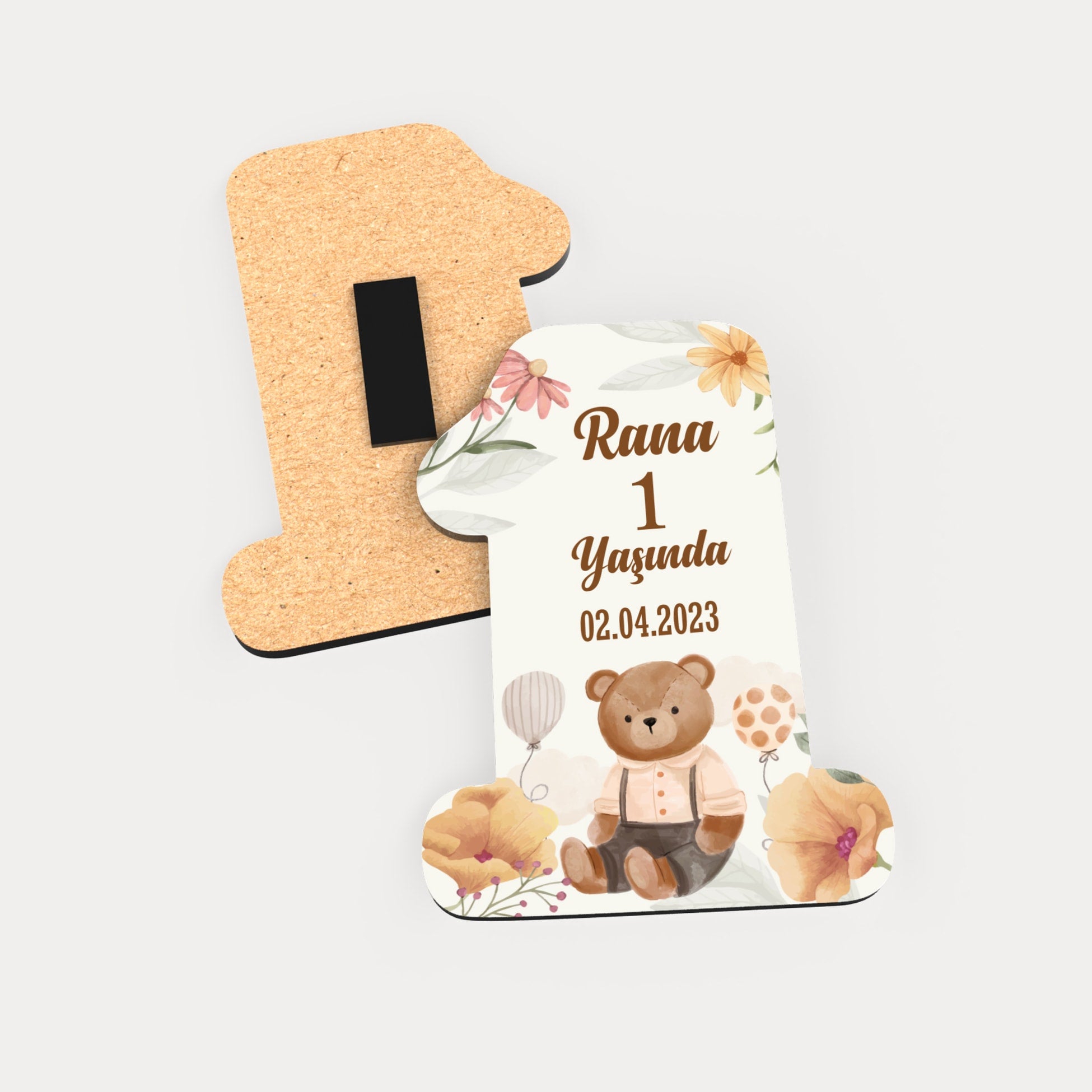Ayıcık Temalı Ahşap Magnet