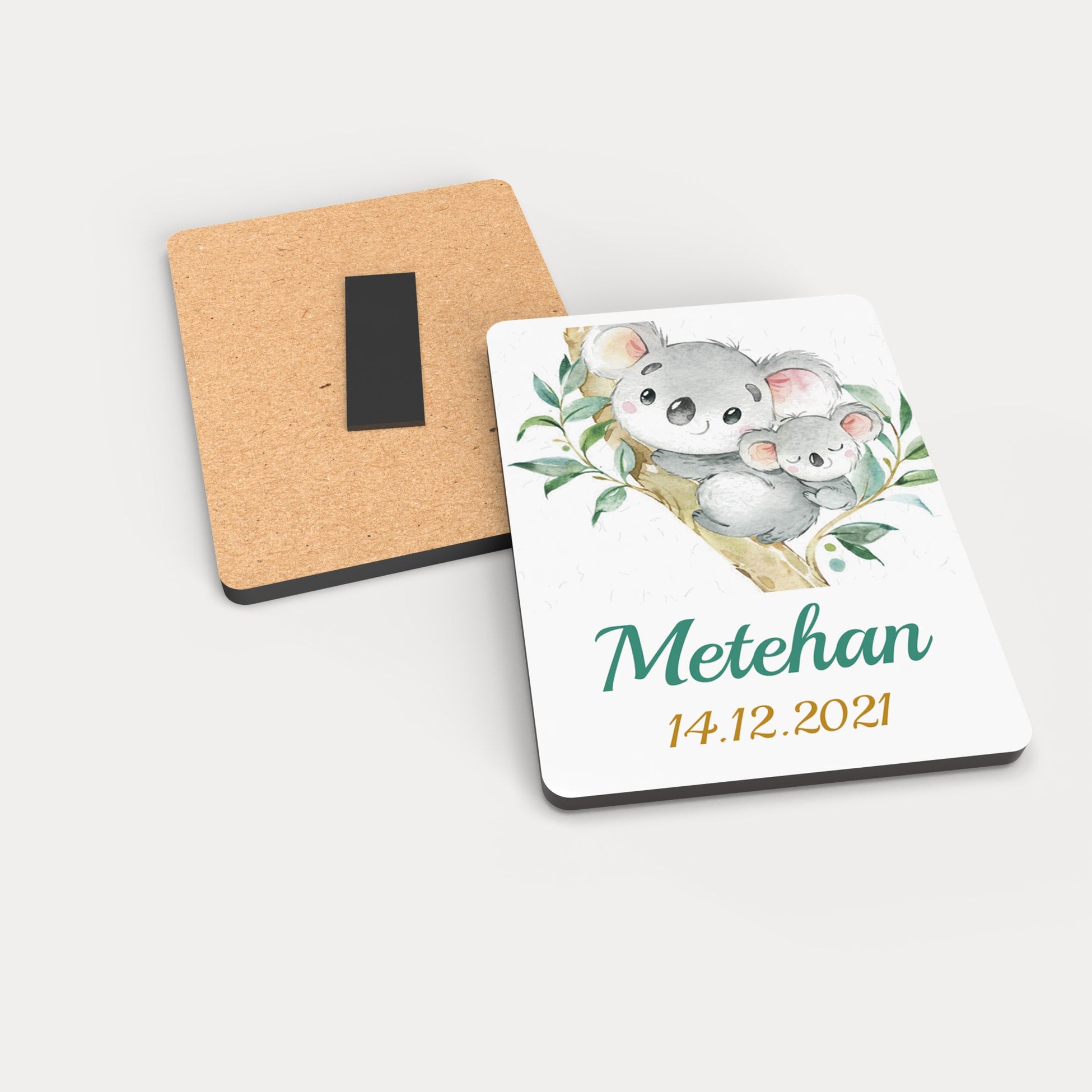 Koala Desenli Ahşap Magnet
