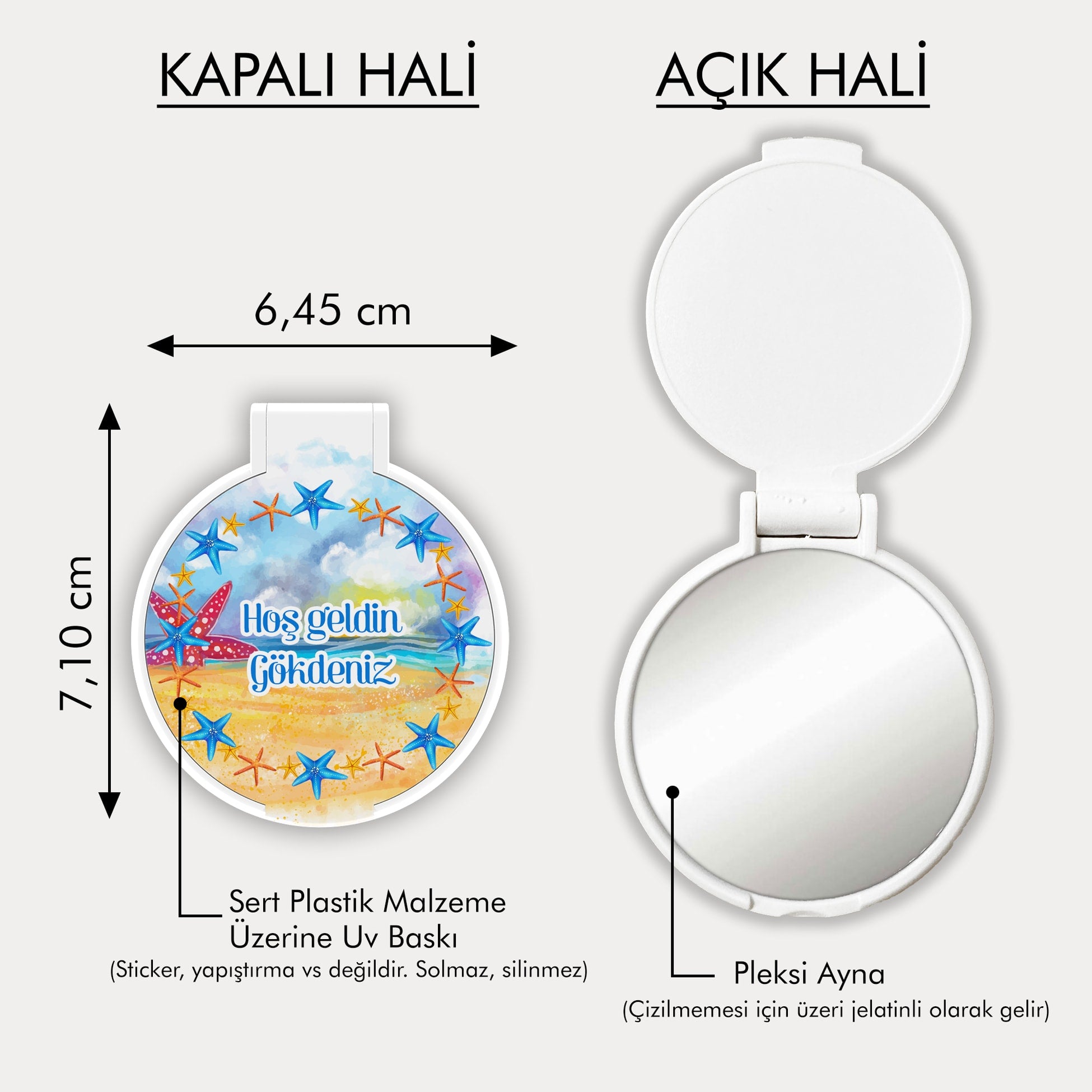 Deniz Temalı Yuvarlak Ayna