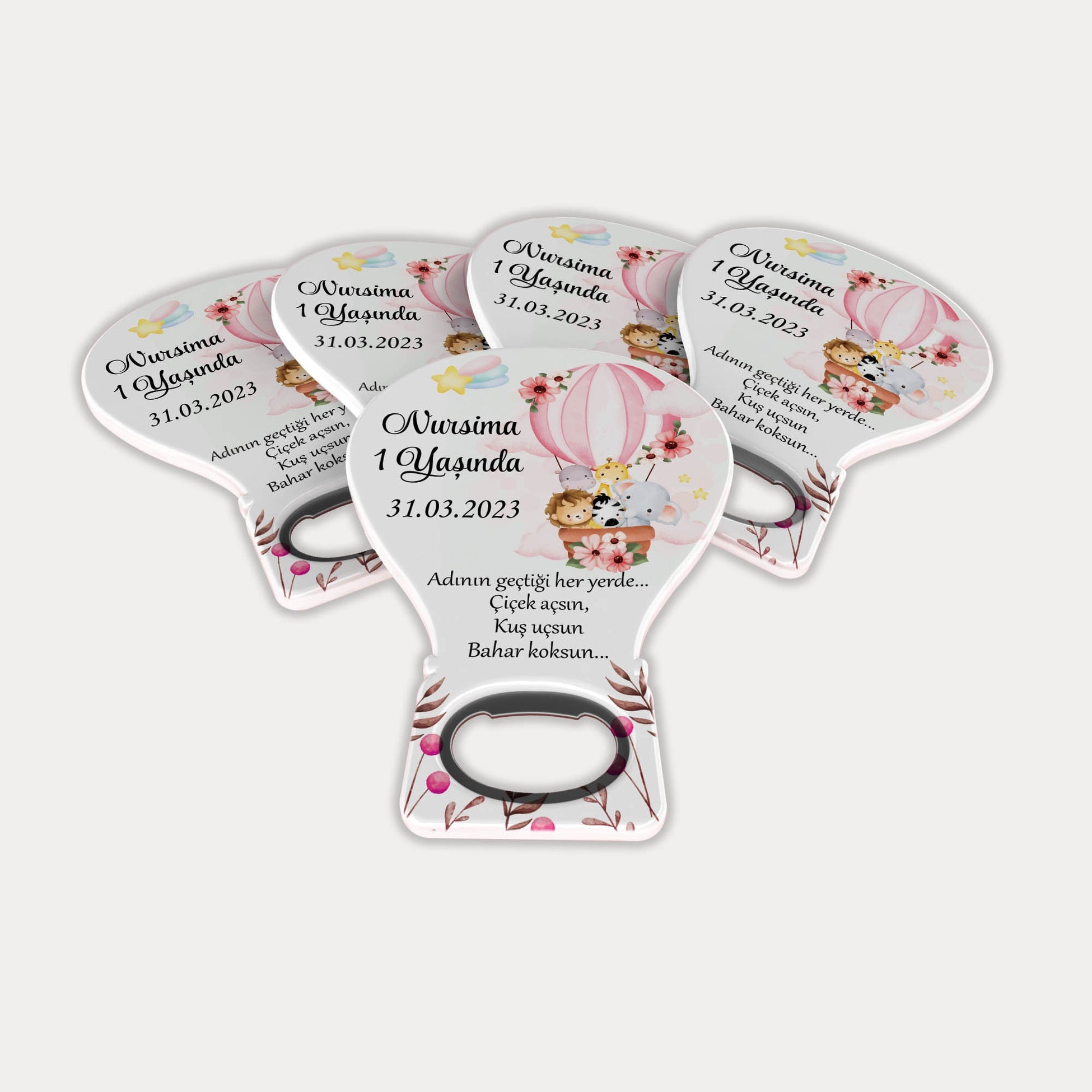 Pembe Safari Temalı Balon Açacak Magnet