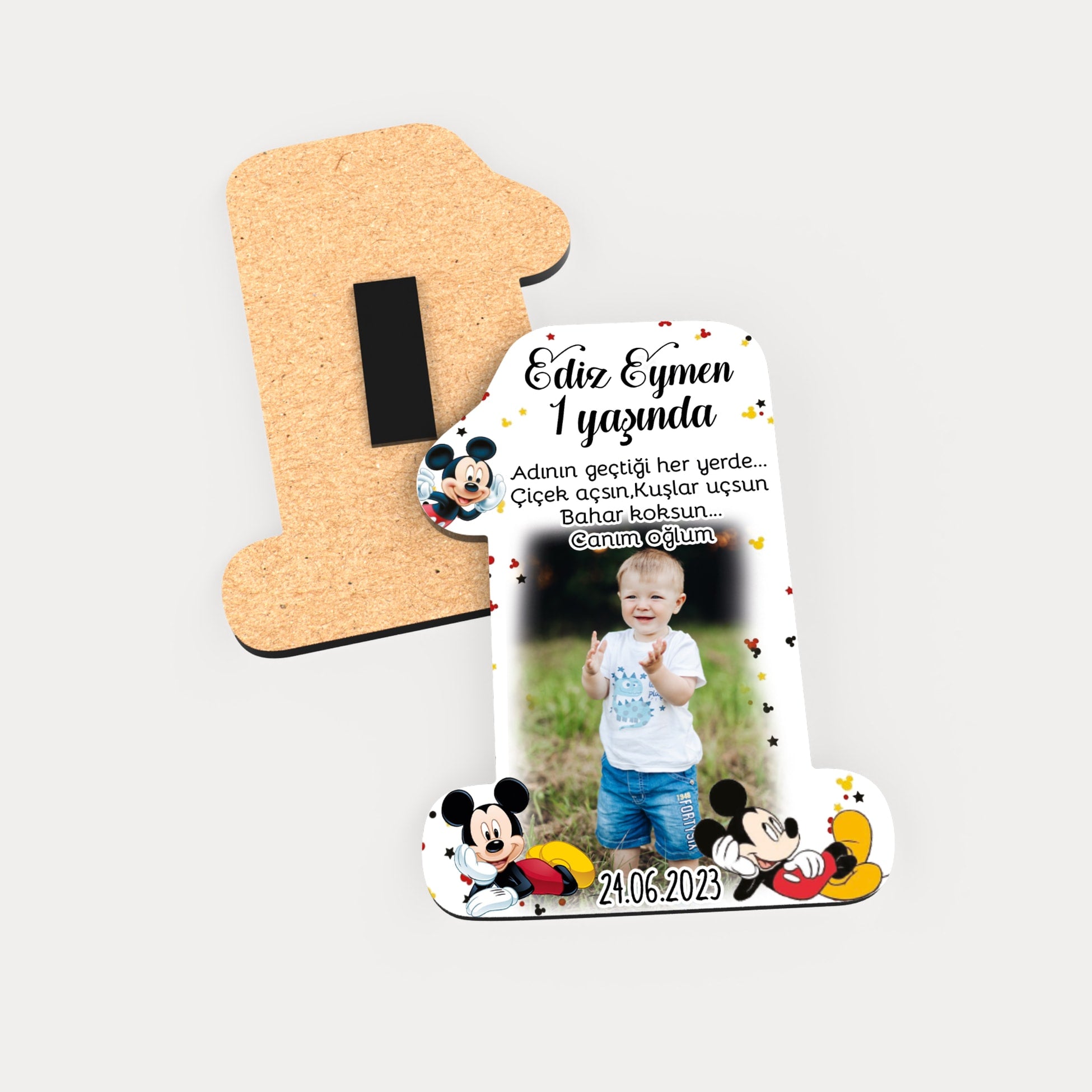 Mickey Mouse Temalı Ahşap Magnet