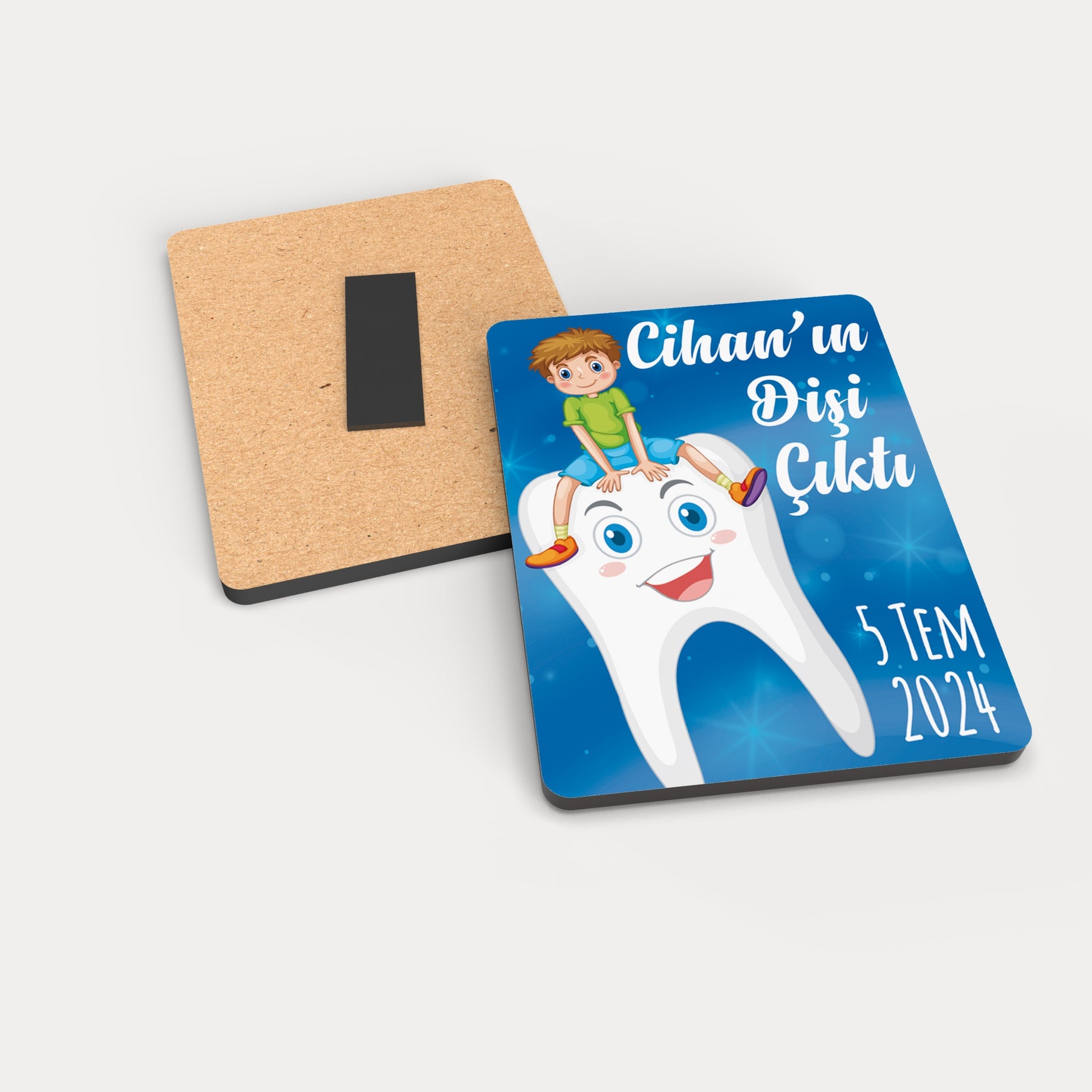 İlk Diş Temalı Ahşap Magnet