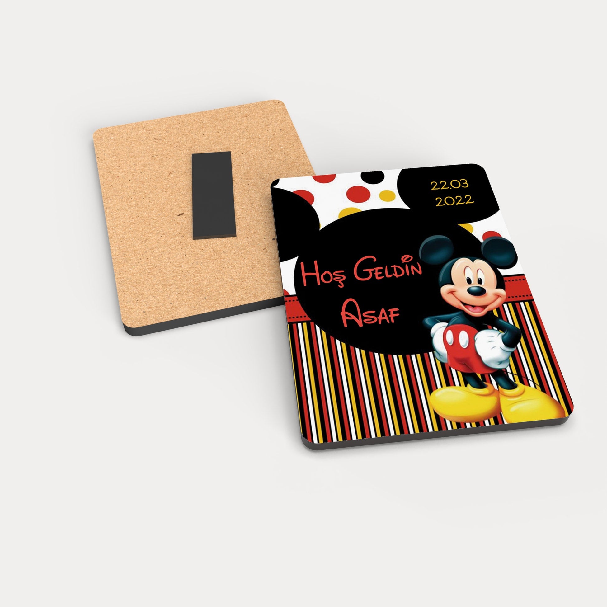 Mickey Mousel Temalı Ahşap Magnet