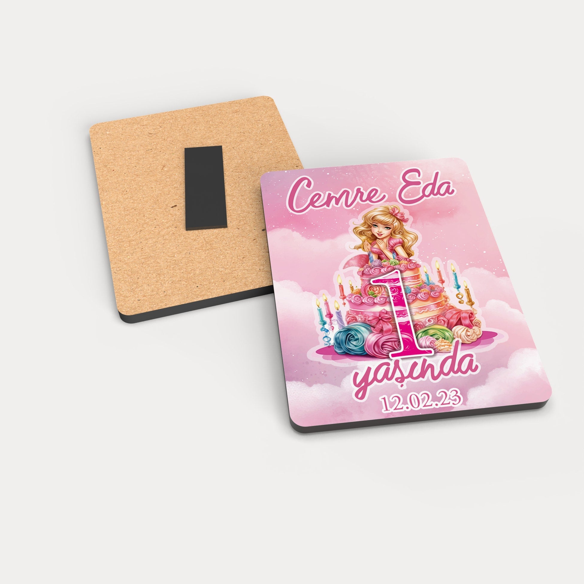 Doğum Günü Temalı Ahşap Magnet