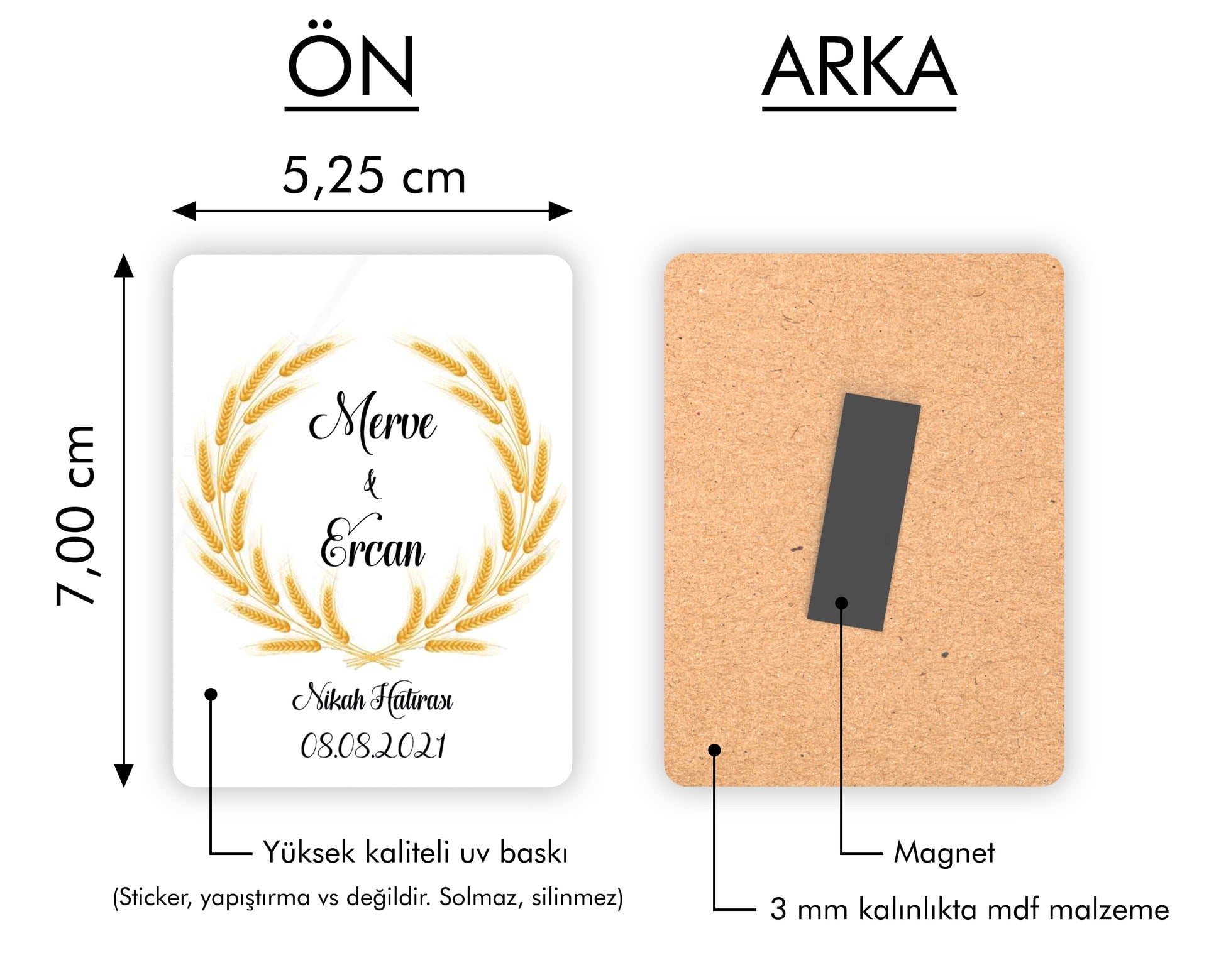 Başak Temalı Ahşap Magnet