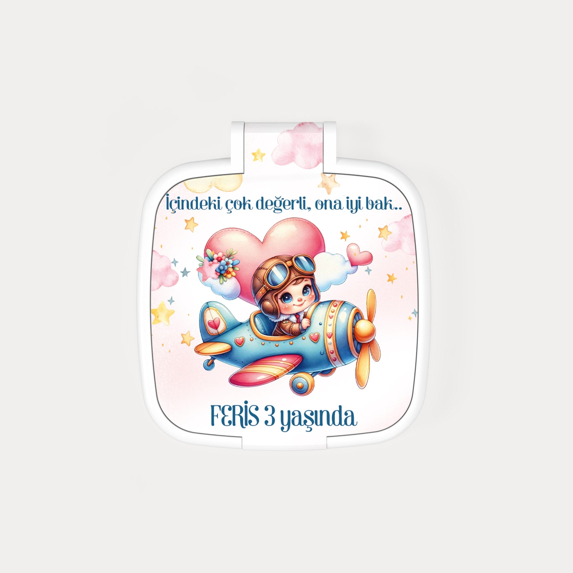 Pilot Kız Temalı Kare Ayna