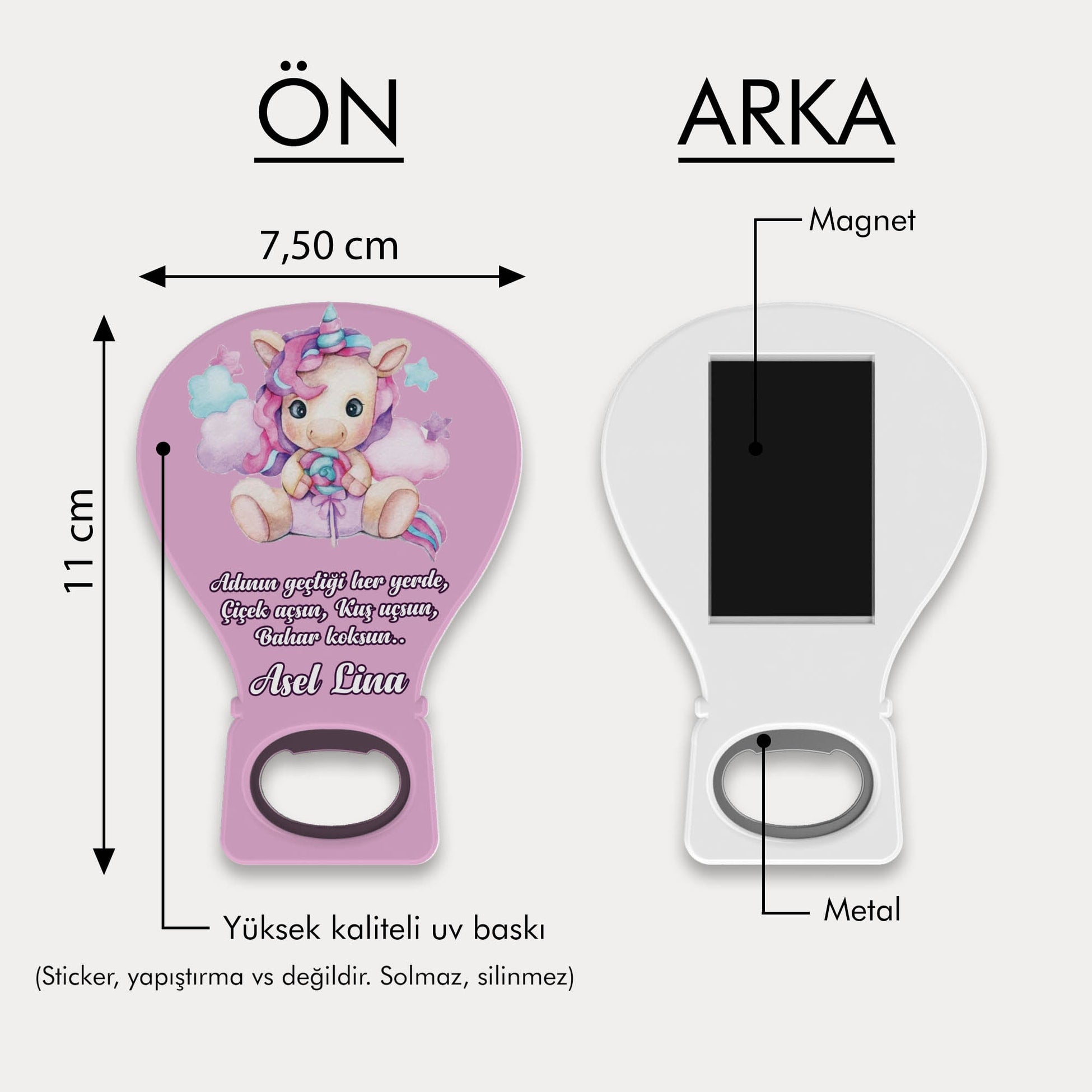 Unicorn Temalı Balon Açacak Magnet