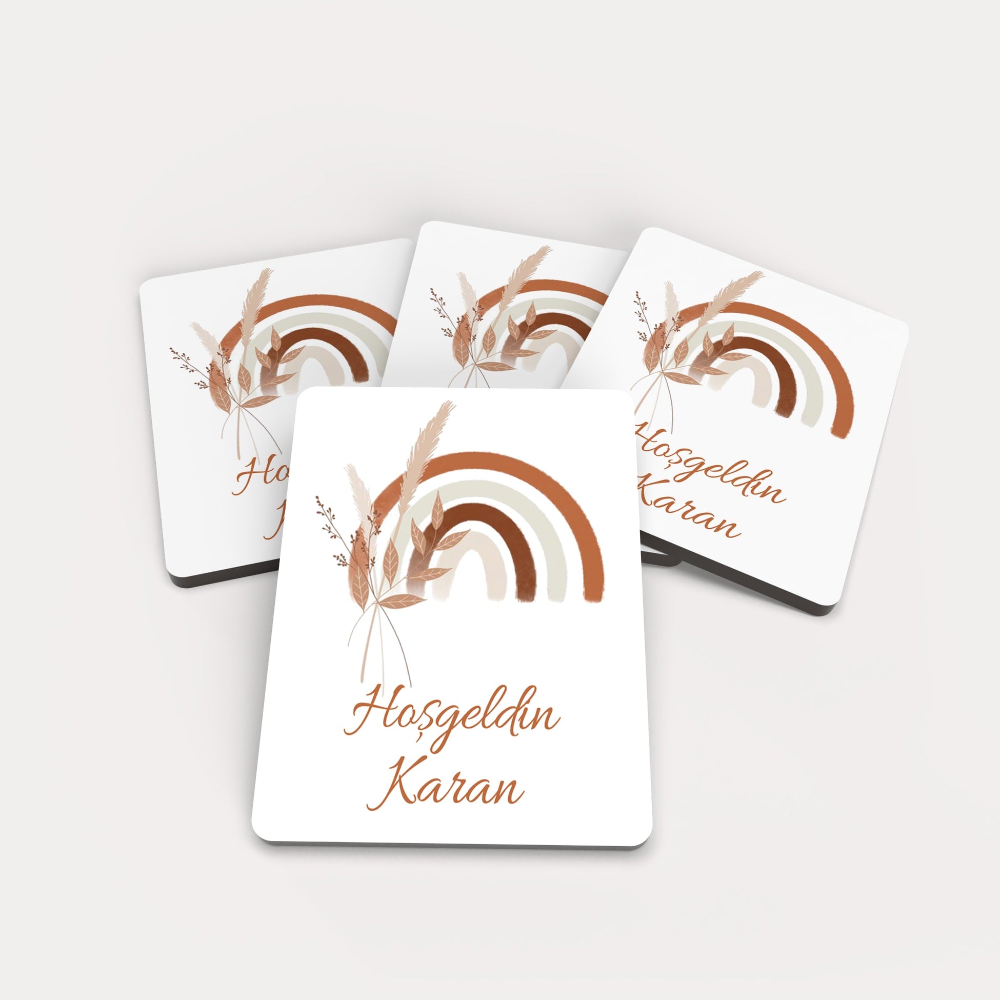 Gökkuşağı Desenli Ahşap Magnet