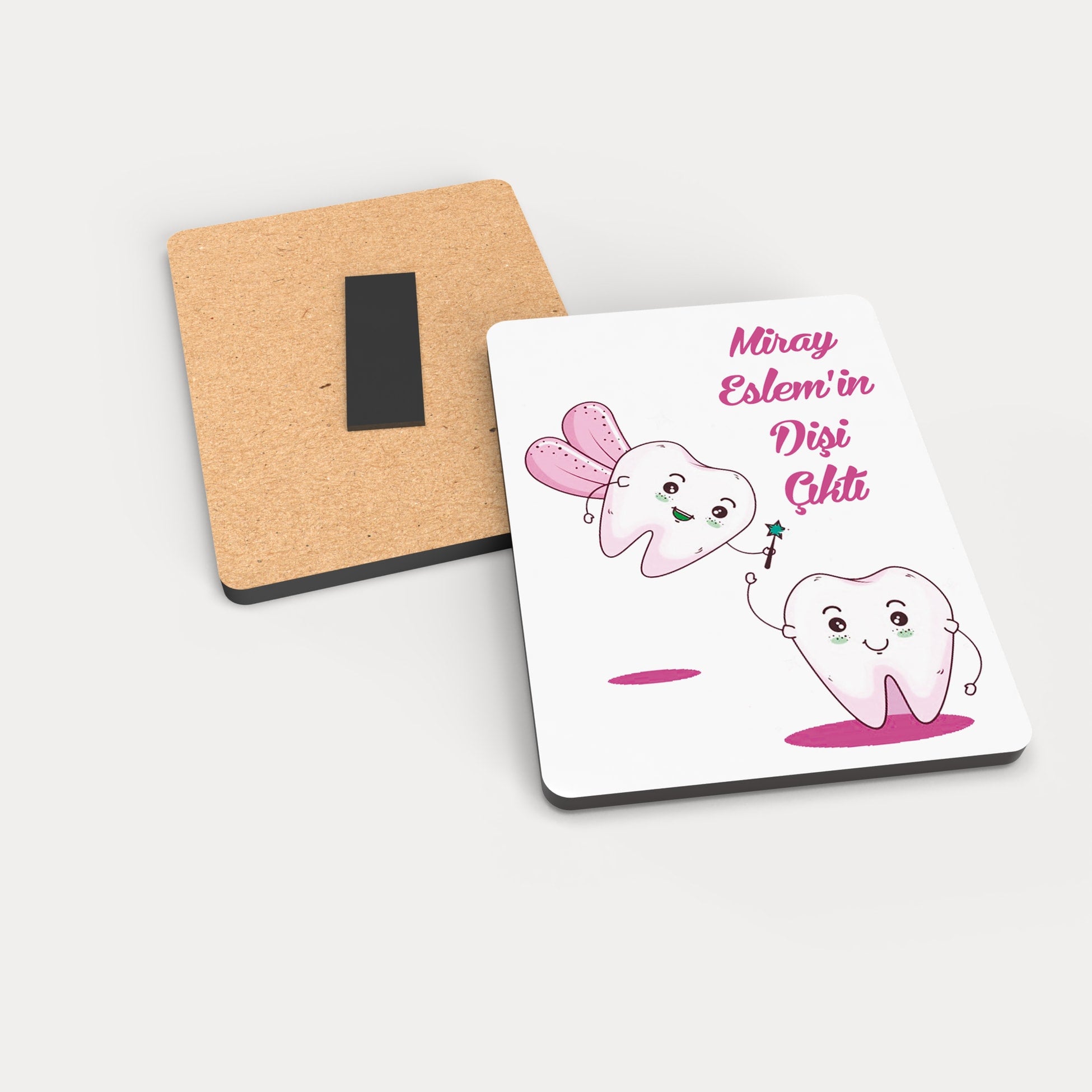 Kız Bebek Diş Perisi Desenli Ahşap Magnet