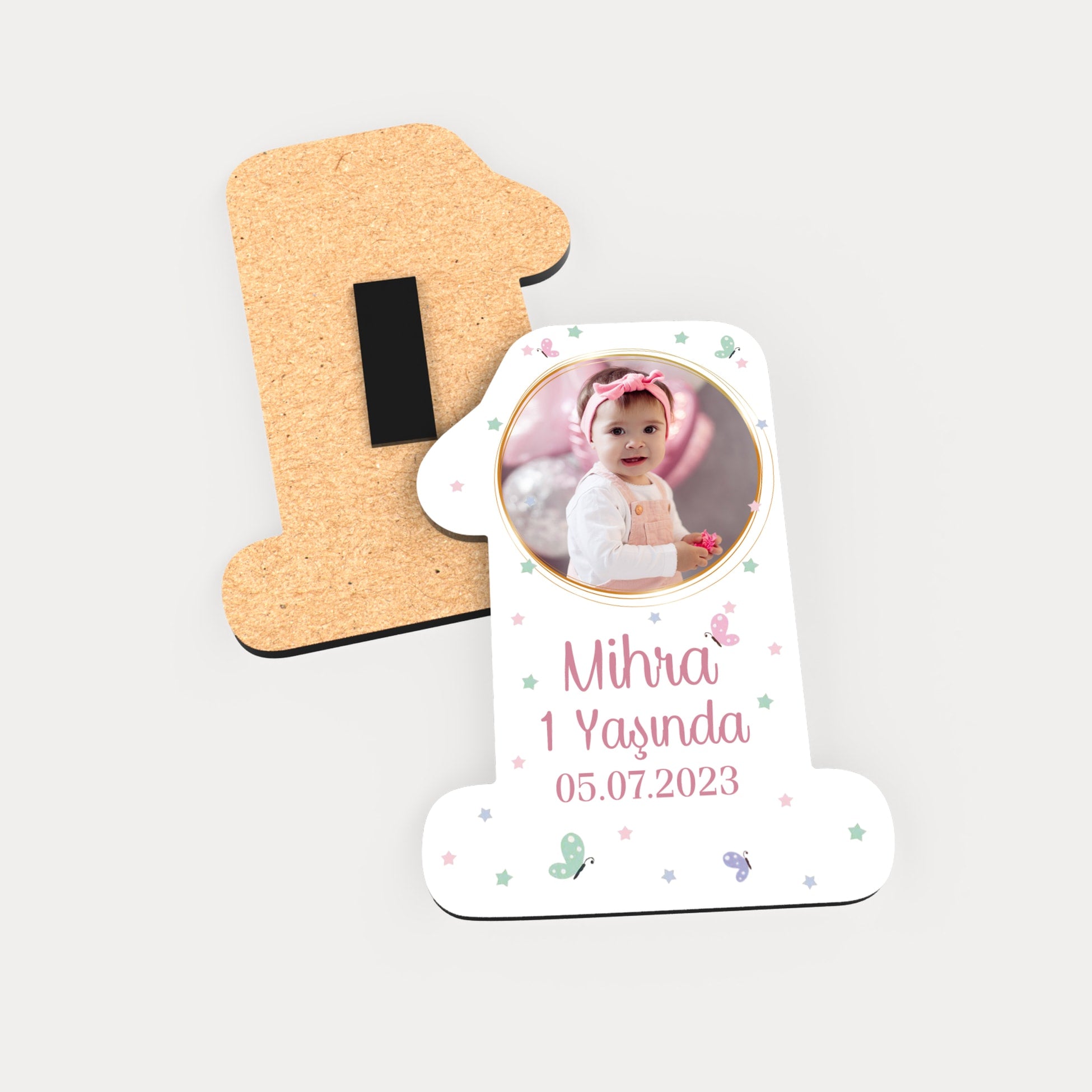 Gökkuşağı Desenli Ahşap Magnet