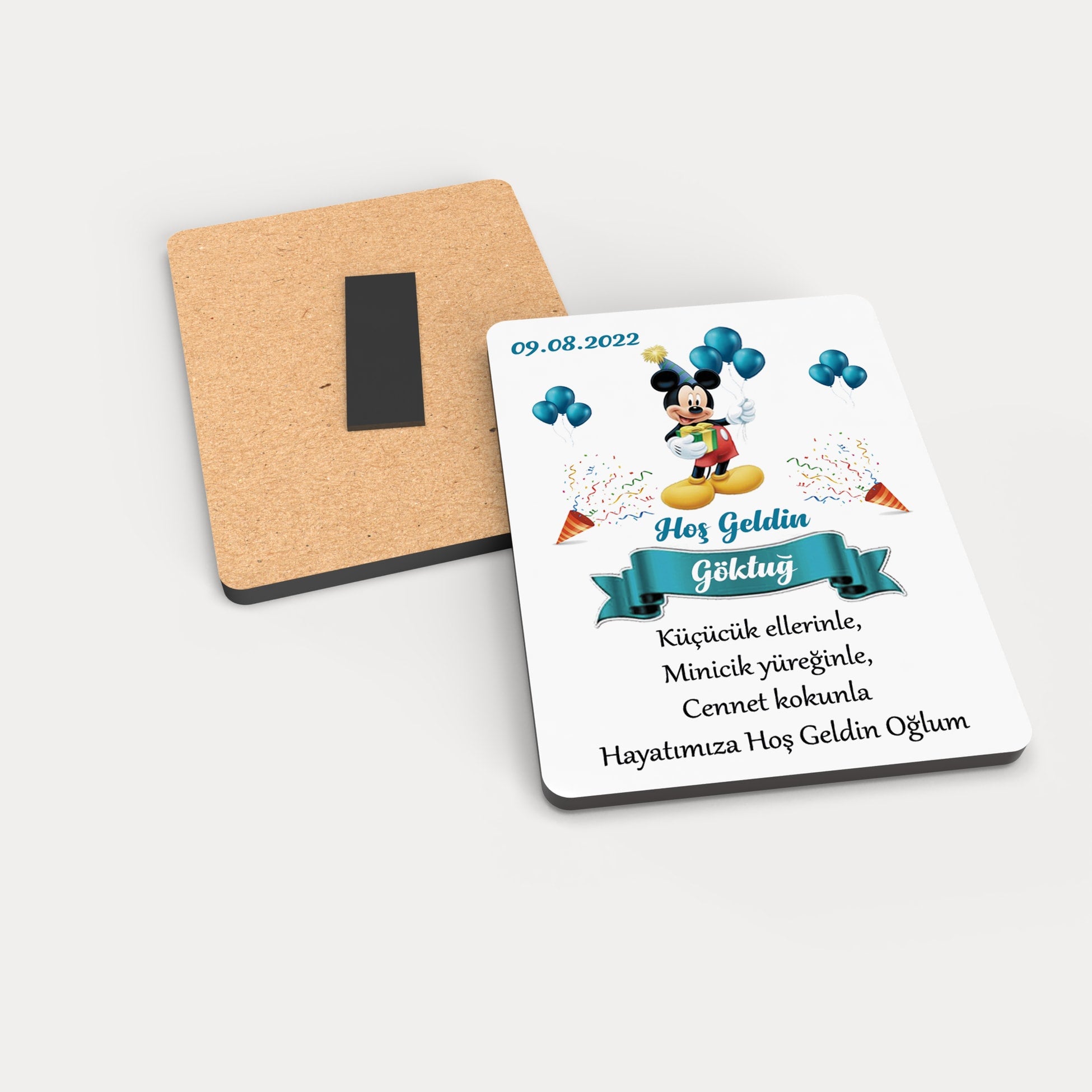Mickey Mouse Temalı Ahşap Magnet