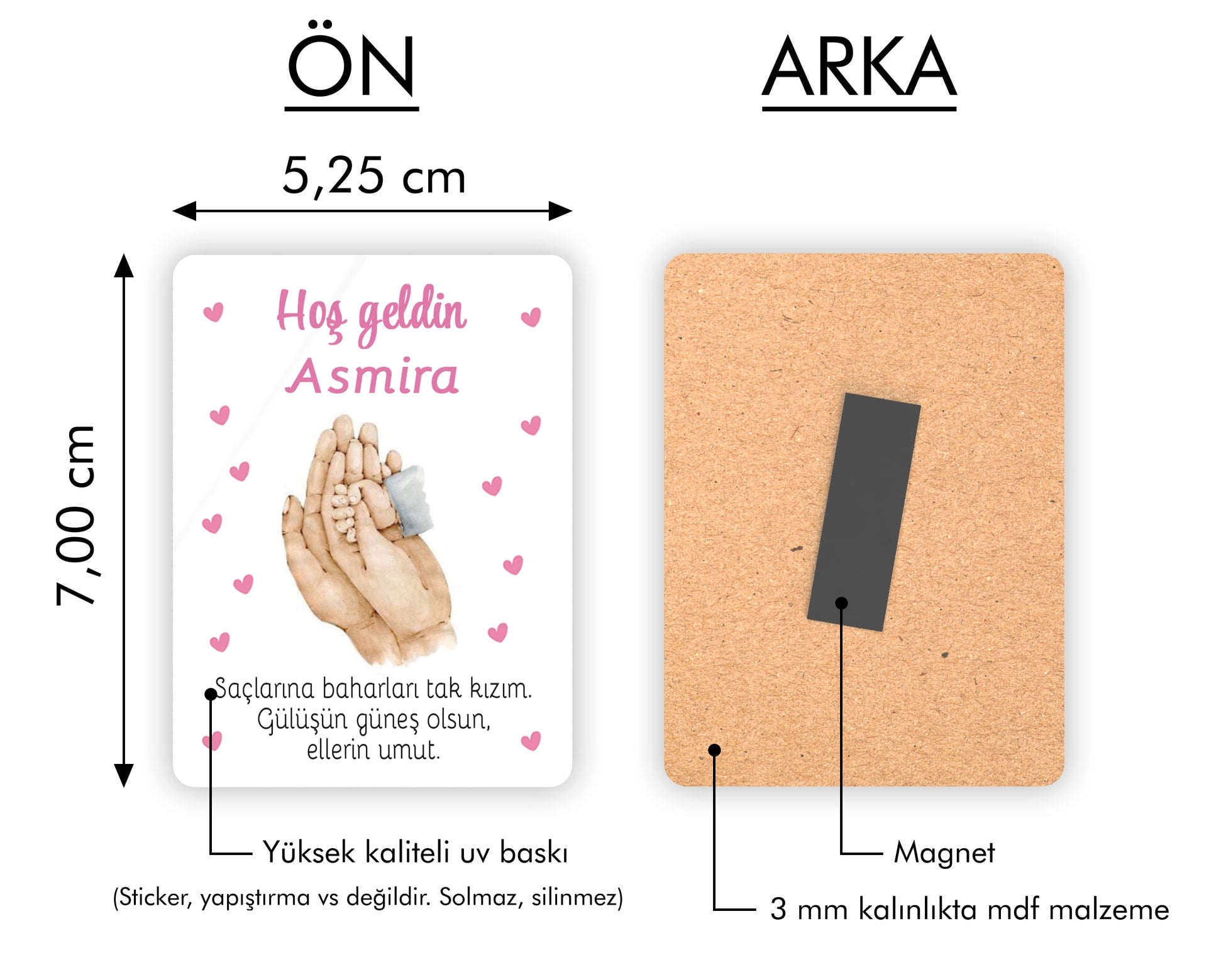 Çocuk Aile El Temalı Ahşap Magnet