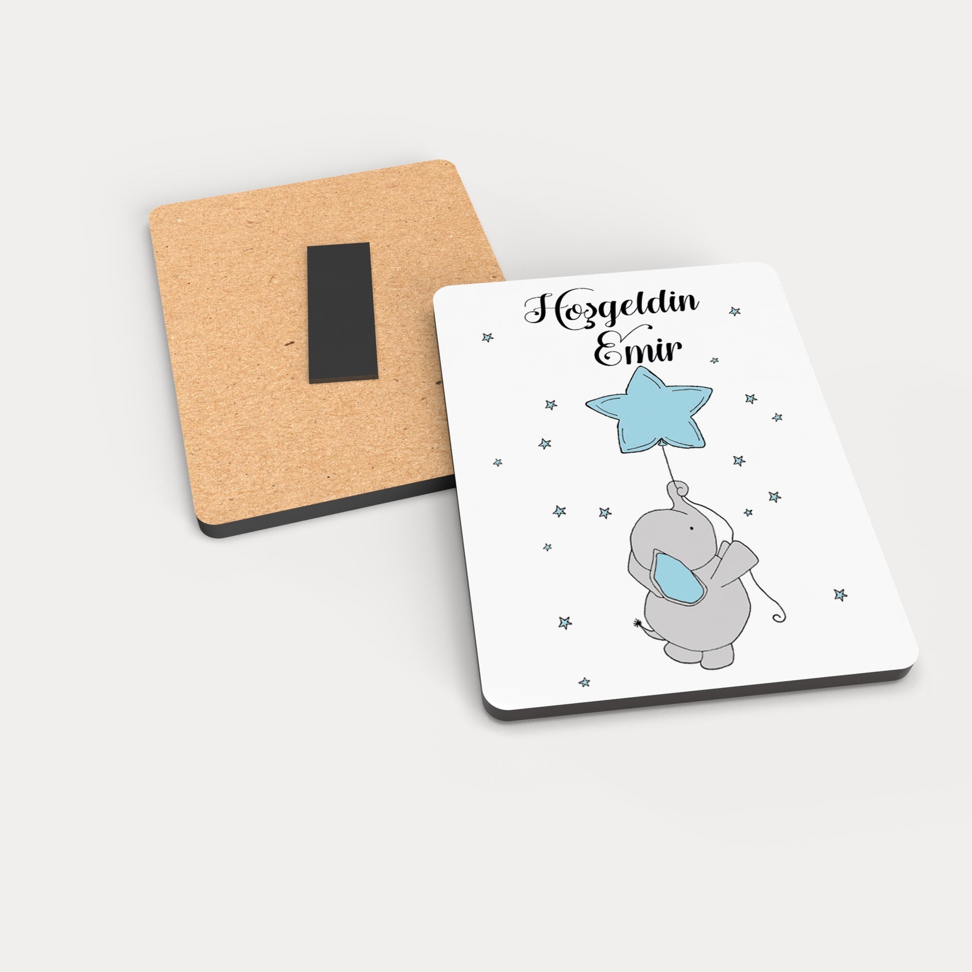 Fil Desenli Ahşap Magnet