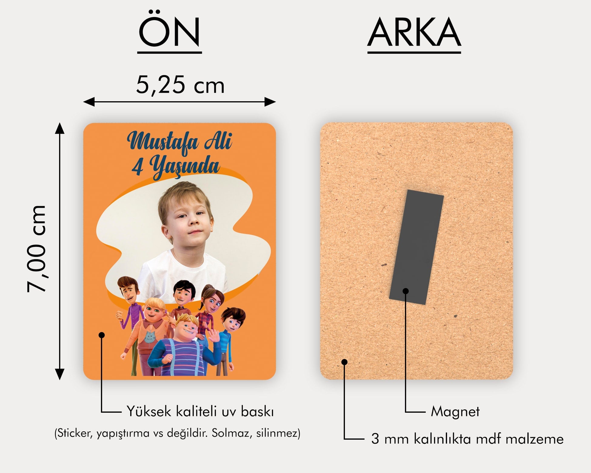 Rafadan Tayfa Temalı Ahşap Magnet