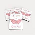 Pembe Melek Kanadı Desenli Ahşap Magnet
