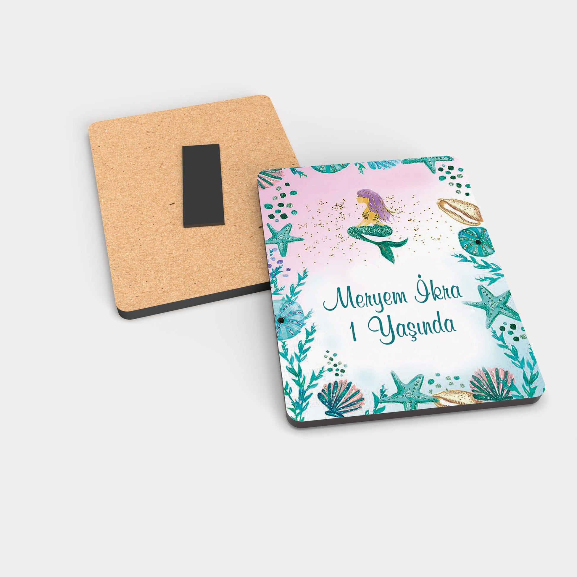 Deniz Kızı Temalı Ahşap Magnet