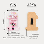 Minnie Mouse Desenli Ahşap Magnet