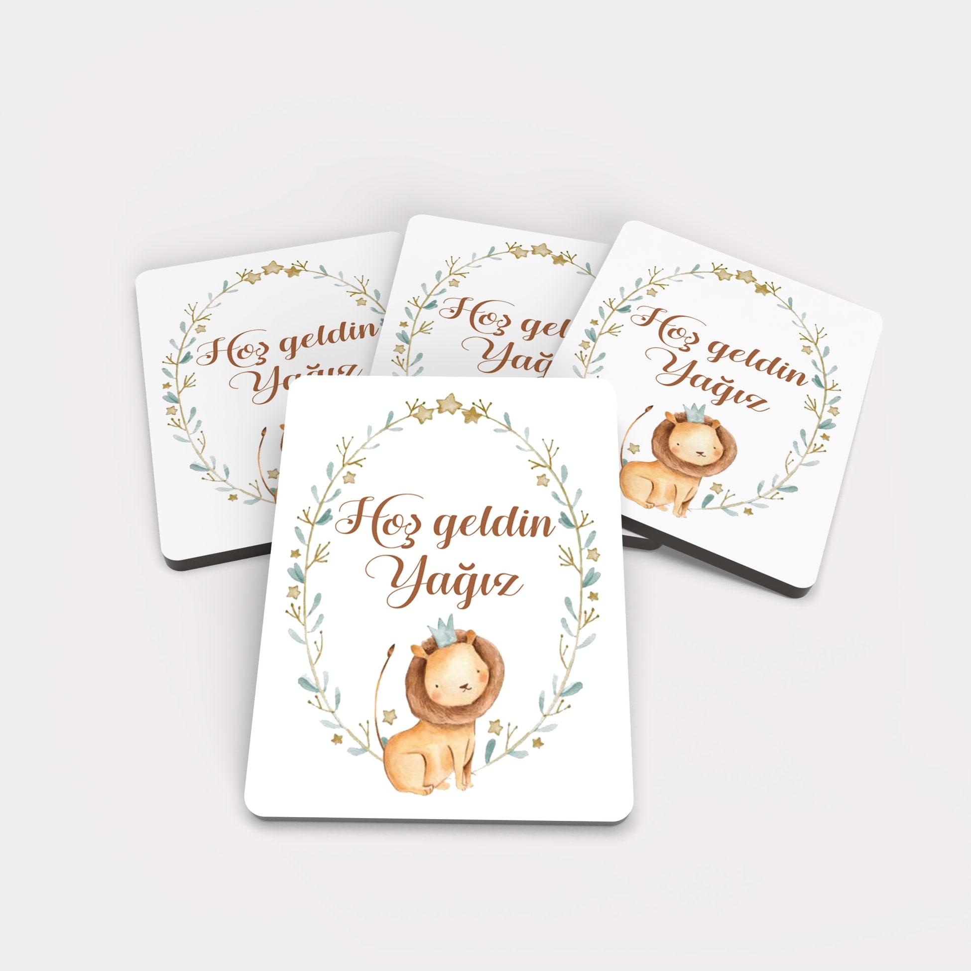 Aslan Desenli Ahşap Magnet