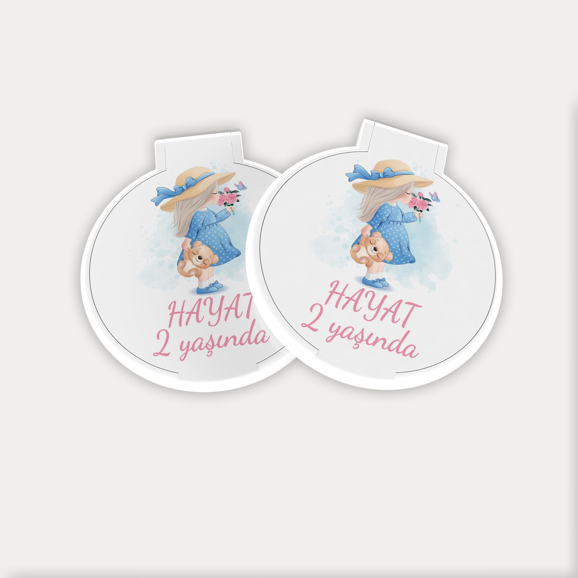 Kız Bebek Temalı Yuvarlak Ayna