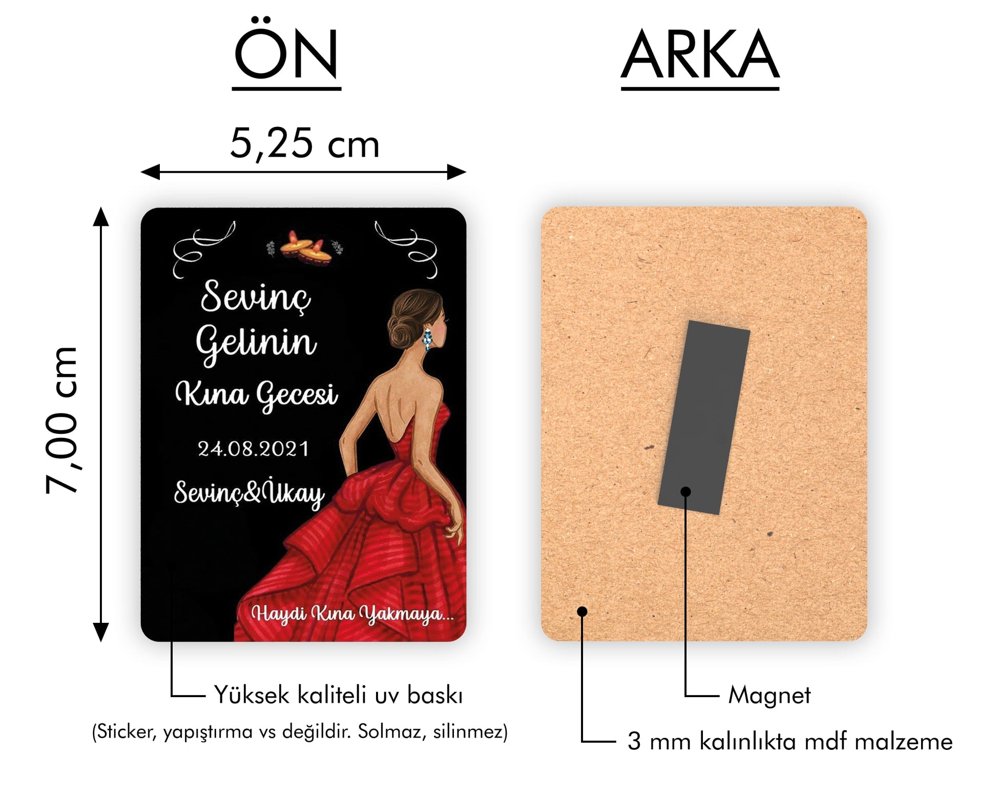 Kına Kızı Temalı Ahşap Magnet