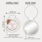 Çiçek Desenli Bride Temalı Yuvarlak Ayna