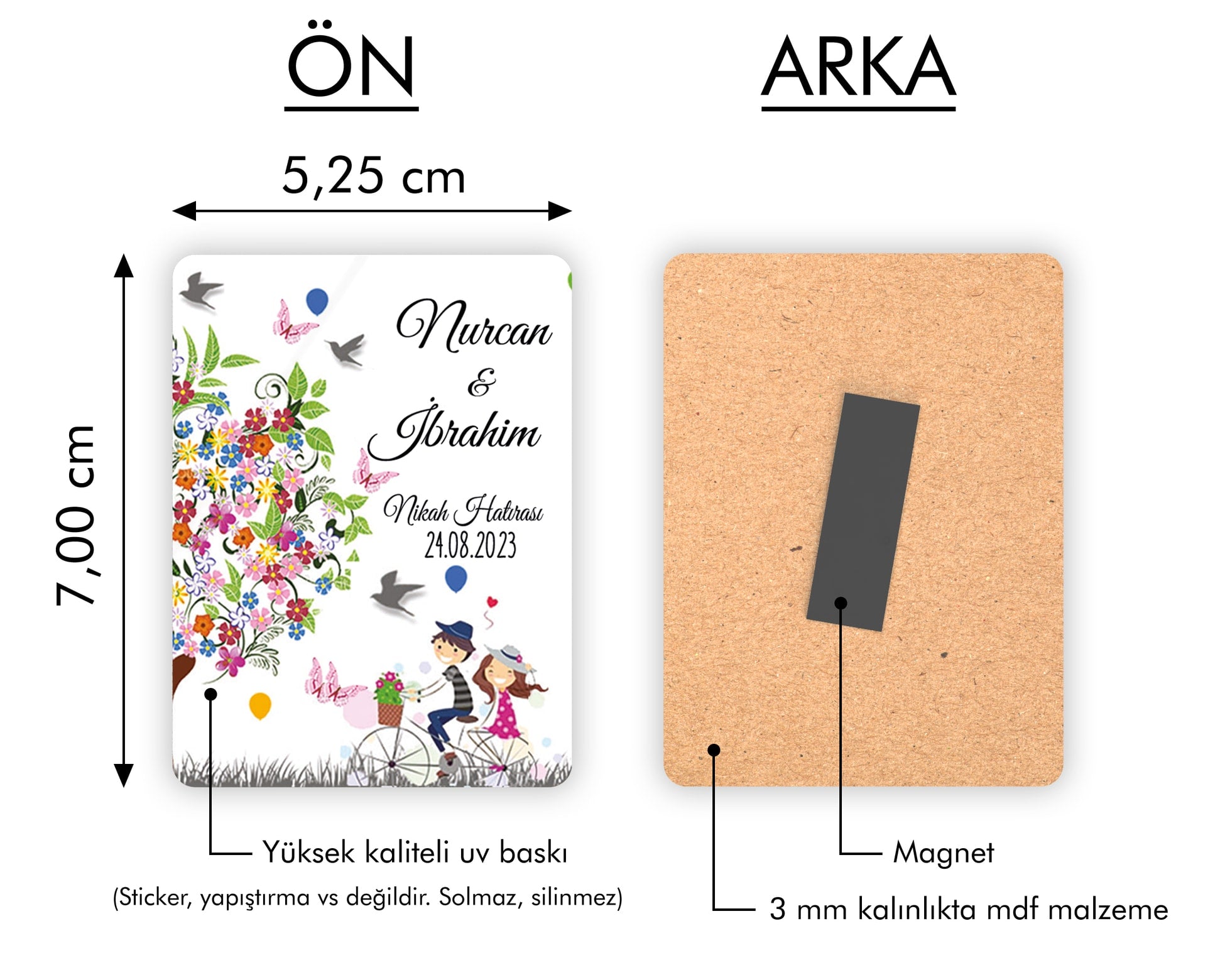 Bisiklet Figürlü Ahşap Magnet