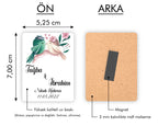 Kuş Desenli Ahşap Magnet
