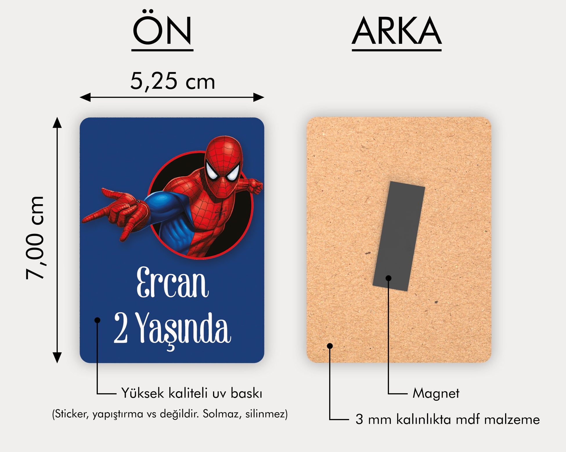 Örümcek Adam Desenli Ahşap Magnet