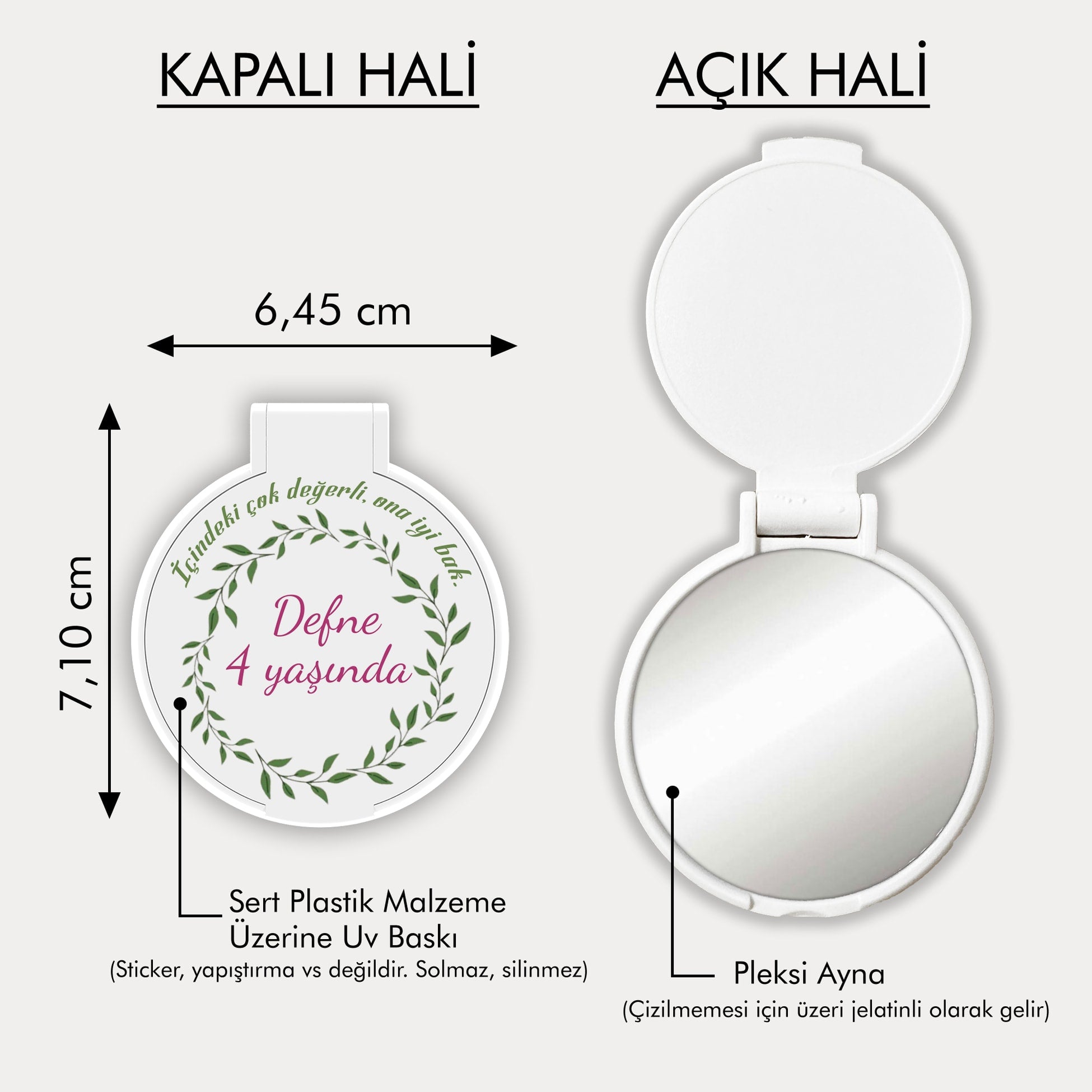 Defne Yaprağı Desenli Ayna
