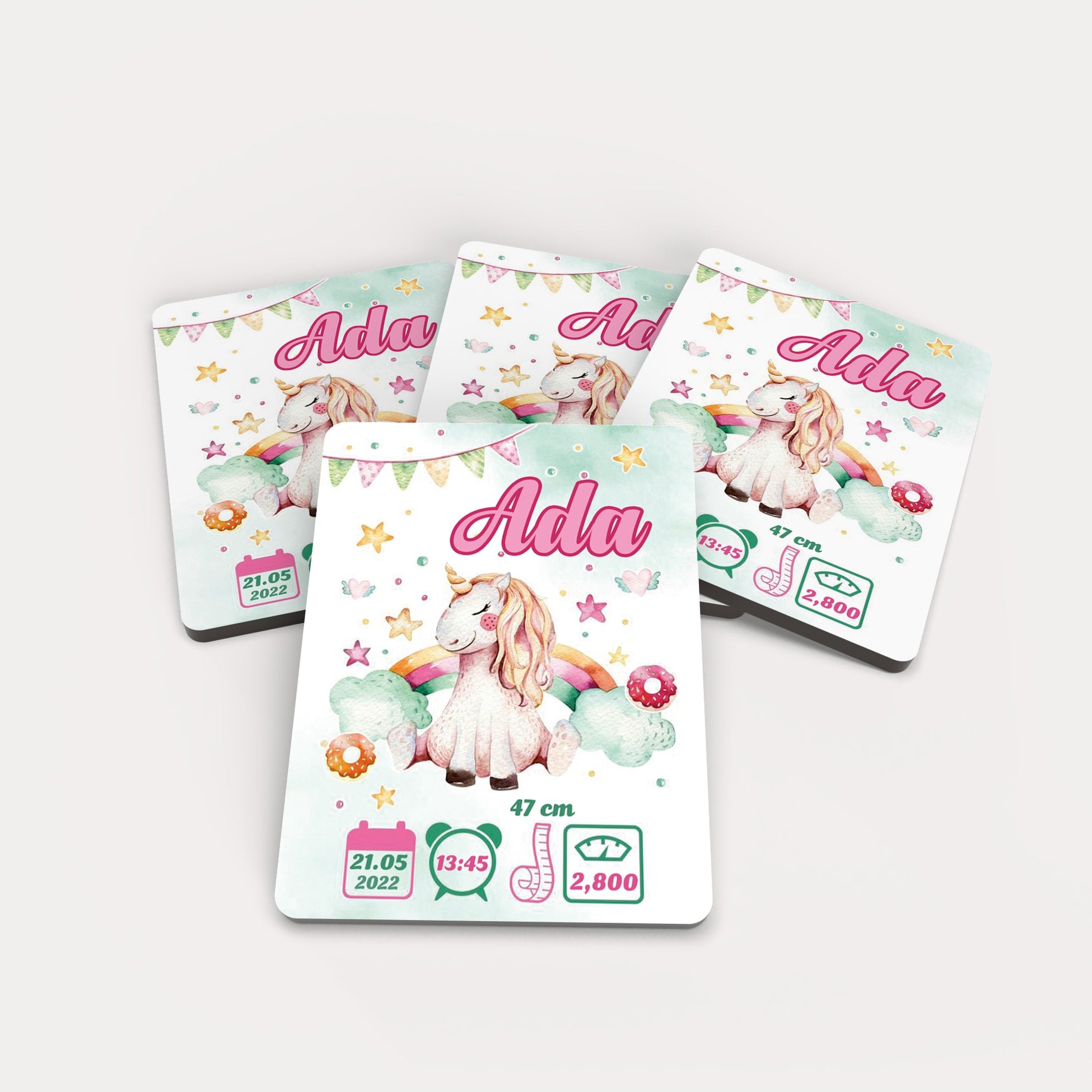 Unicorn Temalı Ahşap Magnet