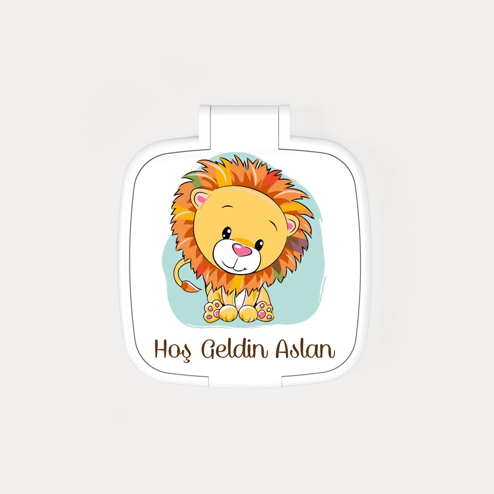 Aslan Desenli Kare Ayna