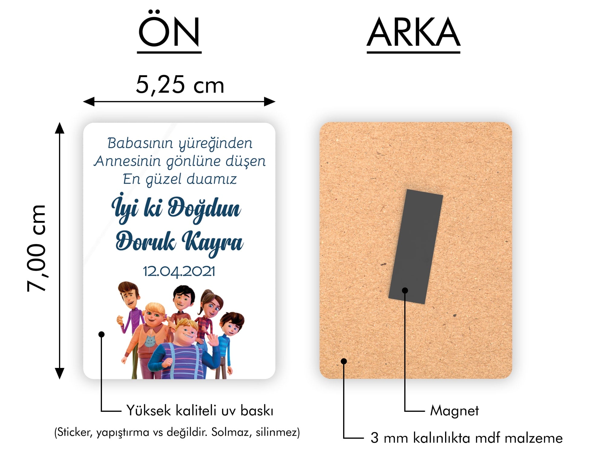Rafadan Tayfa Temalı Ahşap Magnet