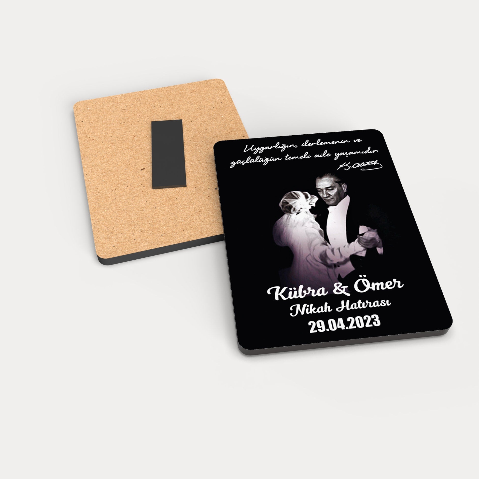 Atatürk Baskılı Ahşap Magnet
