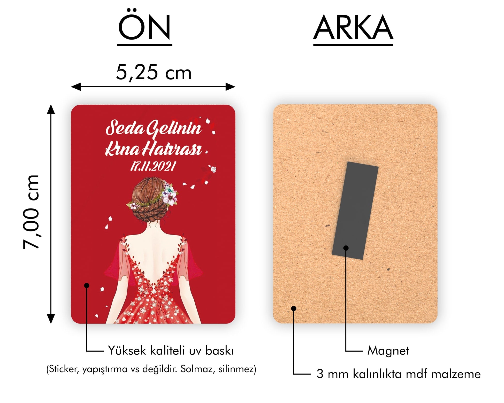 Kına Kızı Temalı Ahşap Magnet
