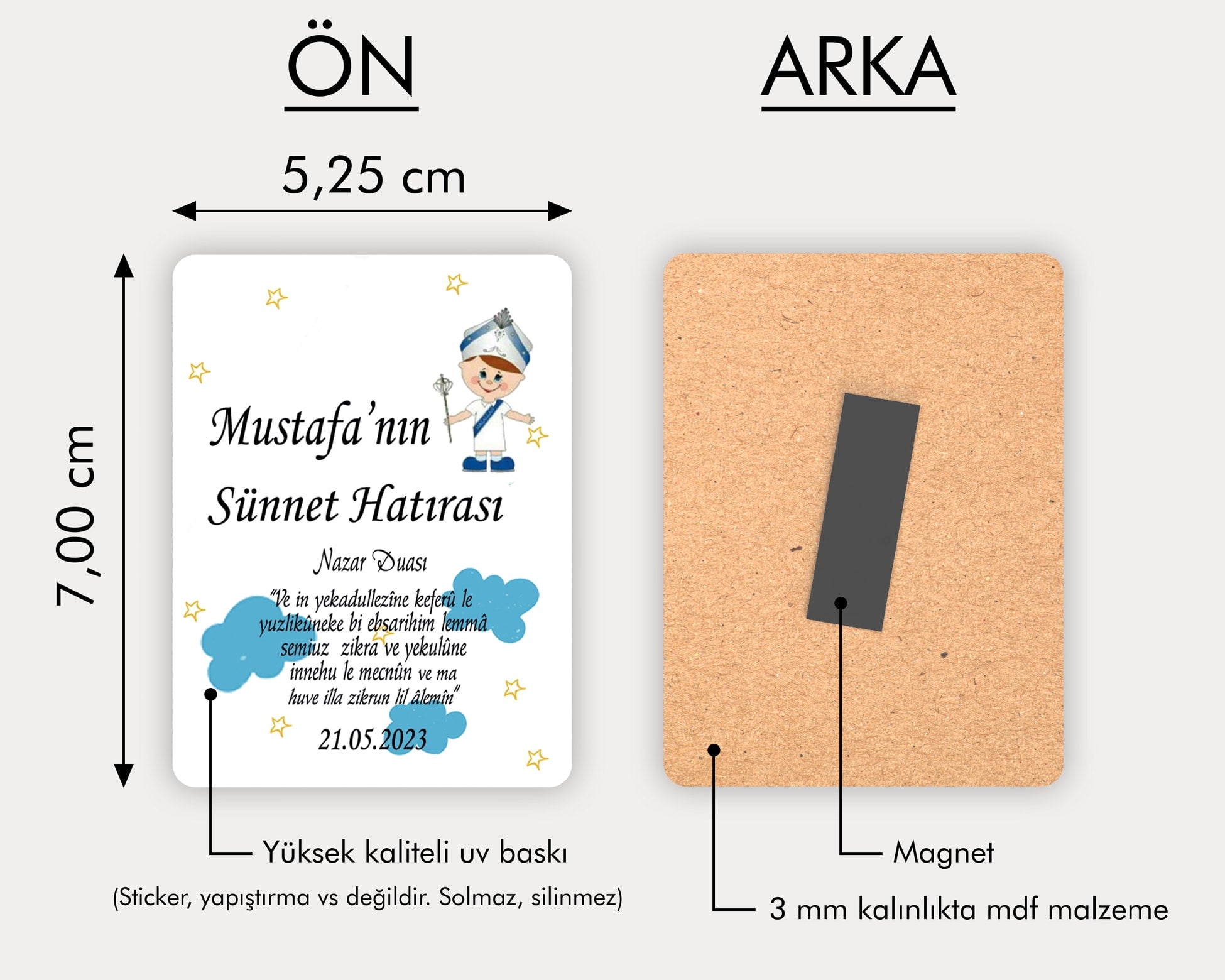 Sünnet Düğünü Temalı Ahşap Magnet