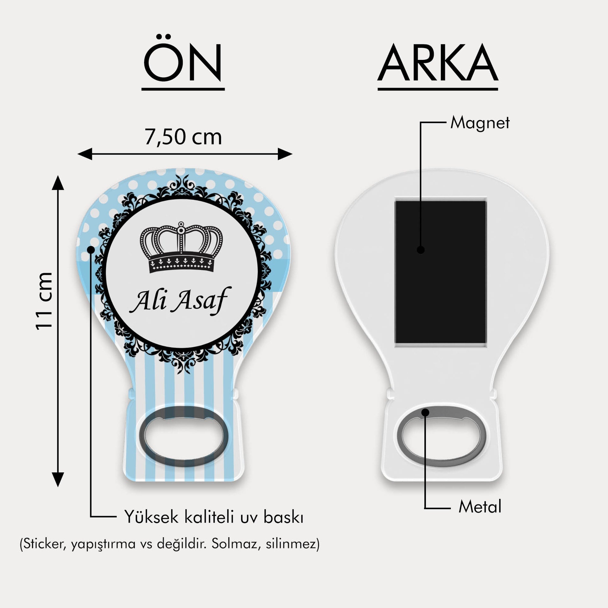 Taç Desenli Balon Açacak Magnet