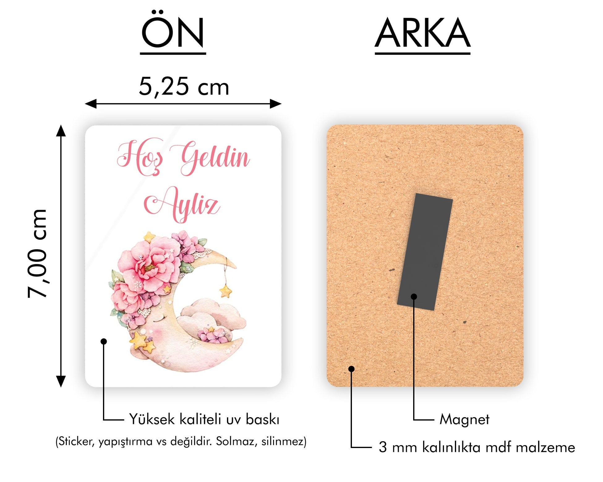 Fil Desenli Ahşap Magnet