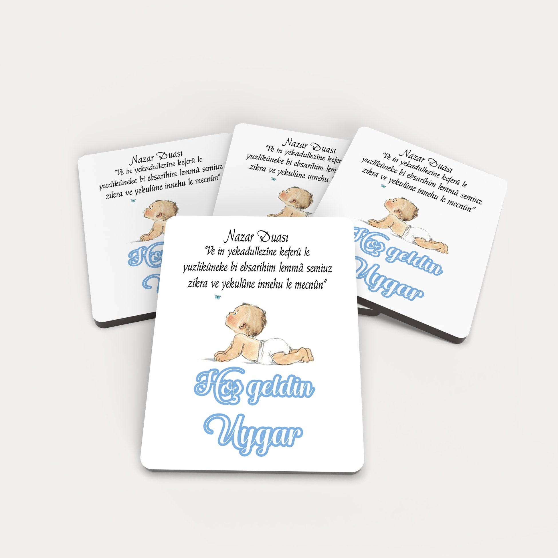 Erkek Bebek Desenli Ahşap Magnet