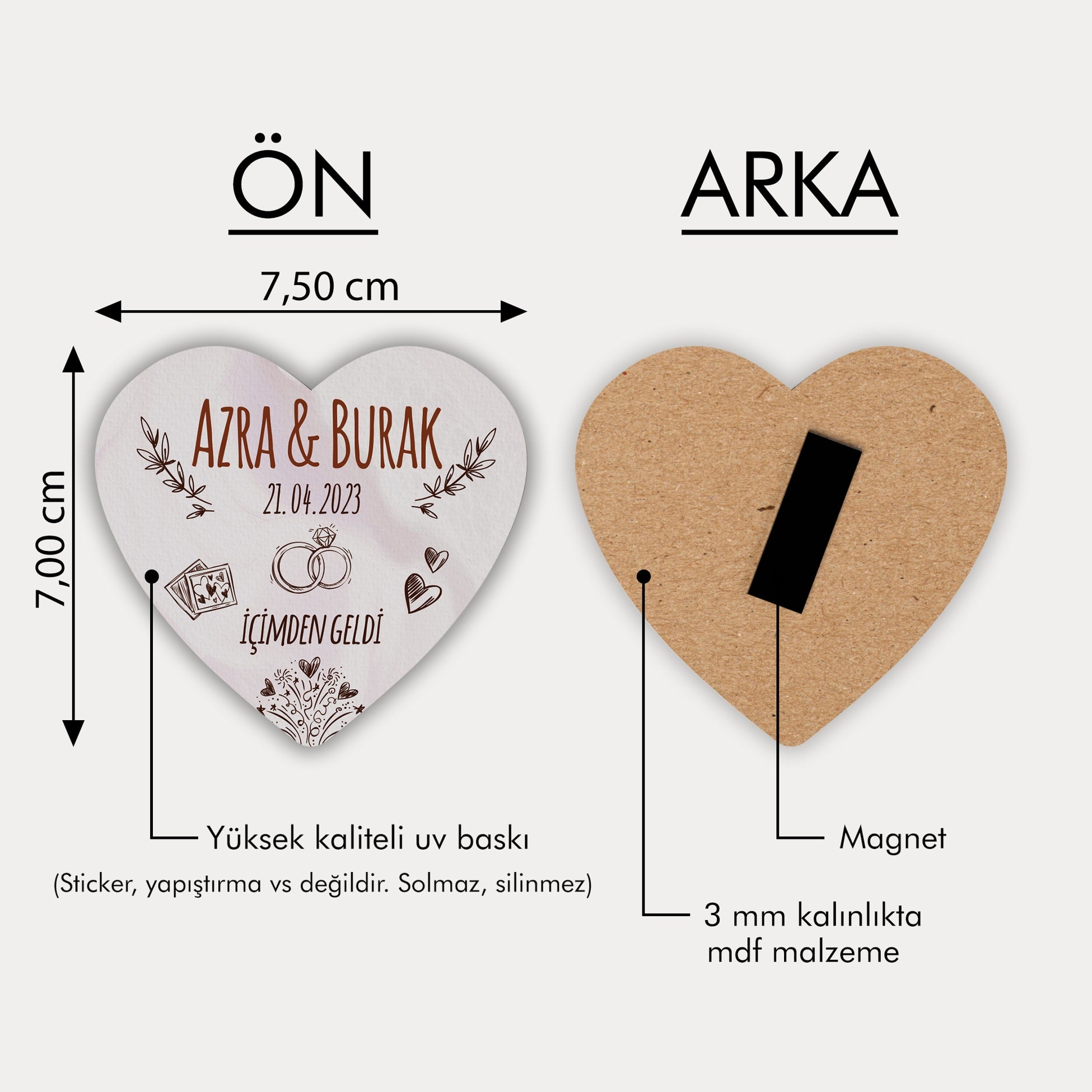 Karışık Desenli Ahşap Magnet