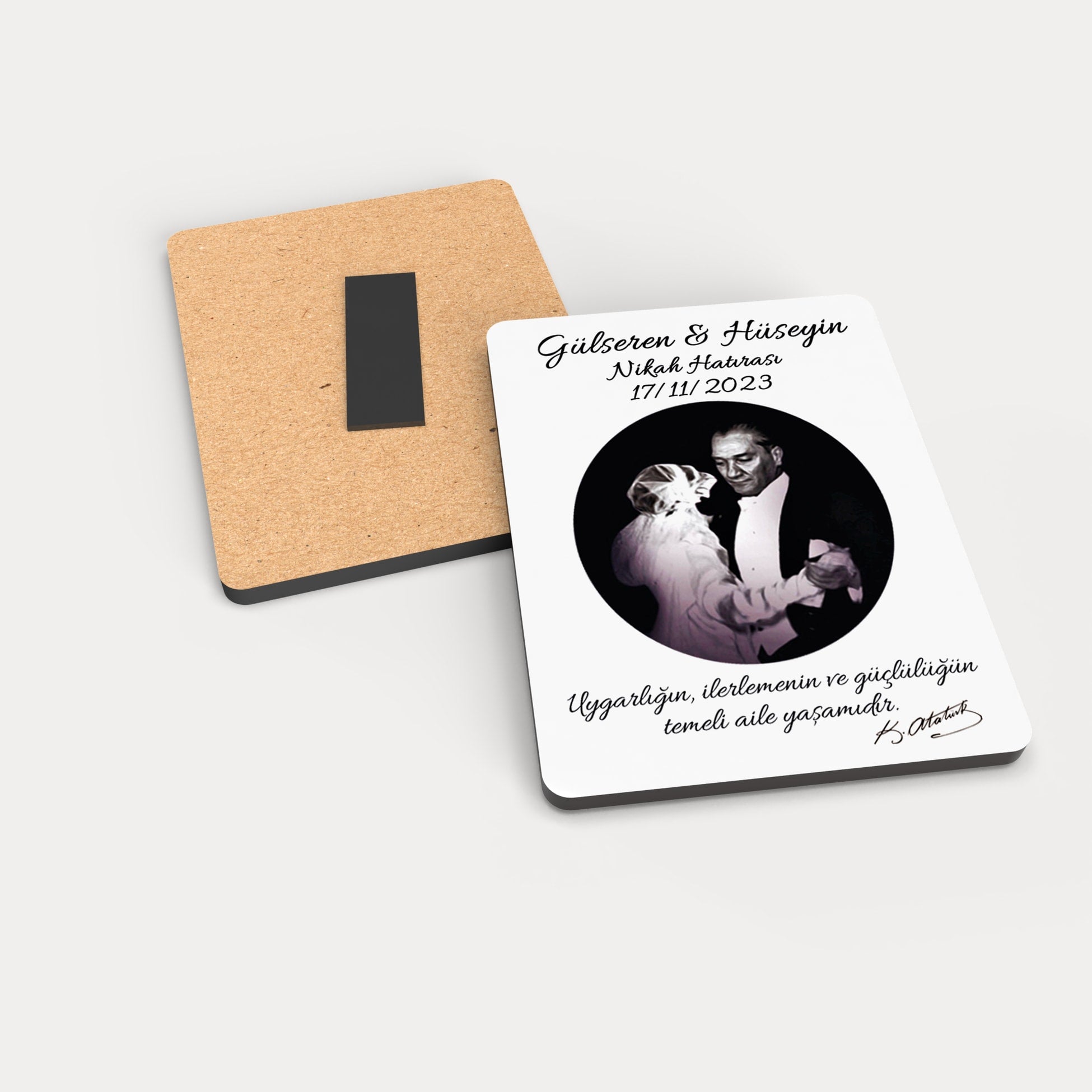 Atatürk Baskılı Ahşap Magnet