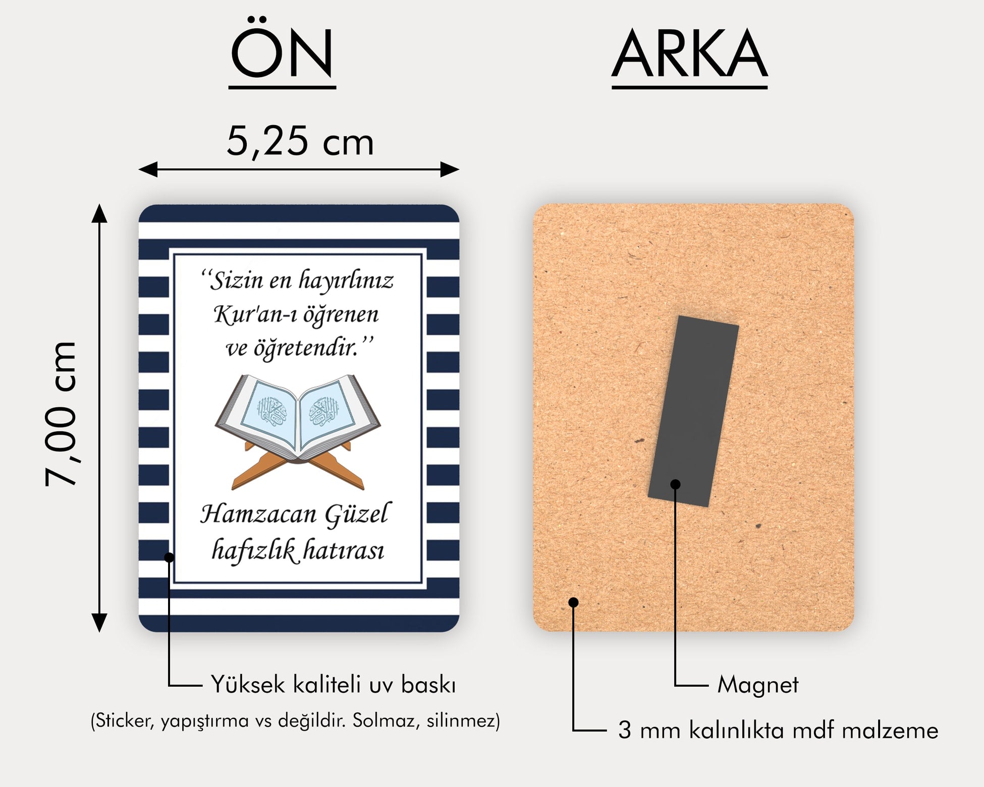 Hafızlık Hatırası Temalı Ahşap Magnet
