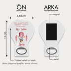 Pembe Uçan Balonda Tavşan Desenli Balon Açacak Magnet