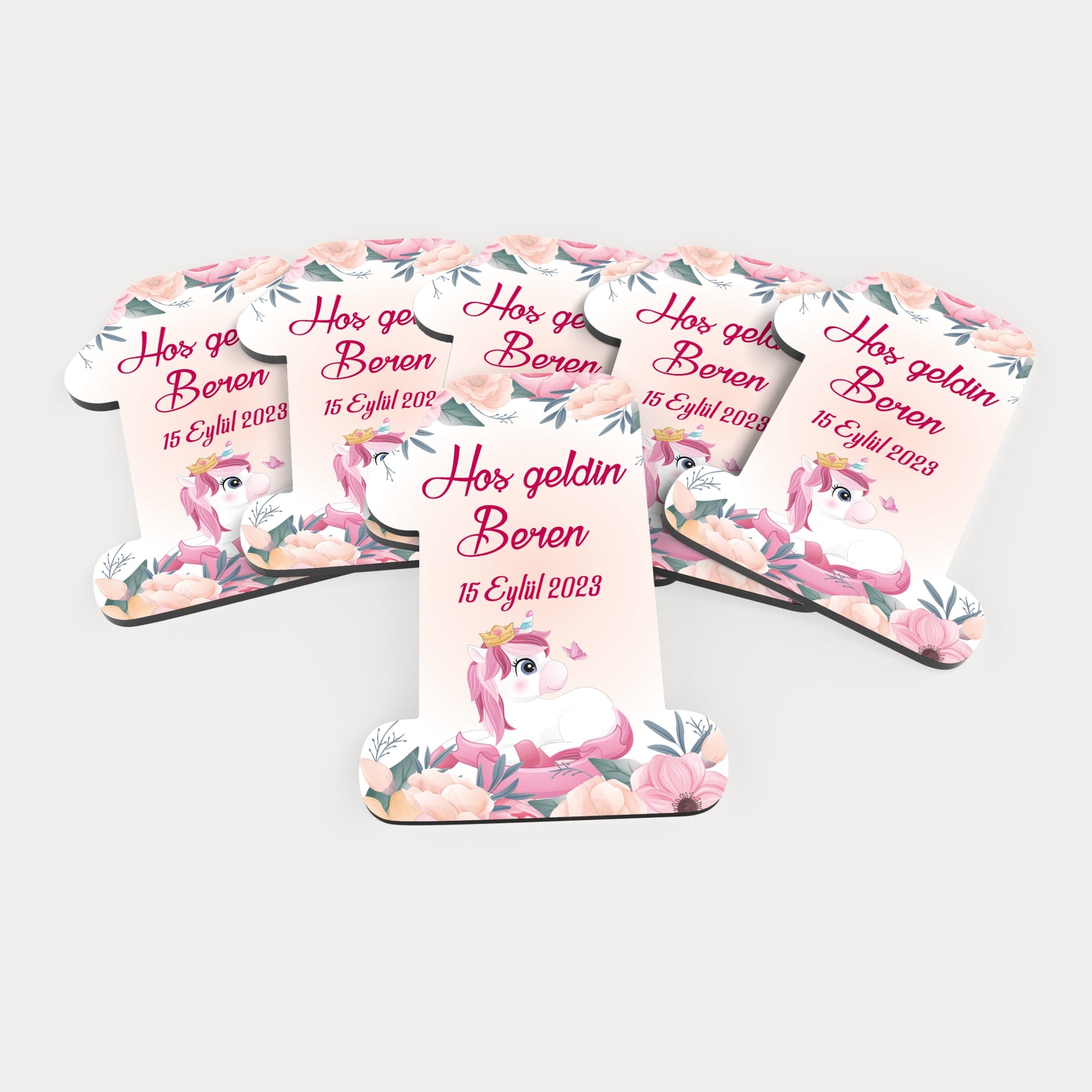 Unicorn Temalı Ahşap Magnet