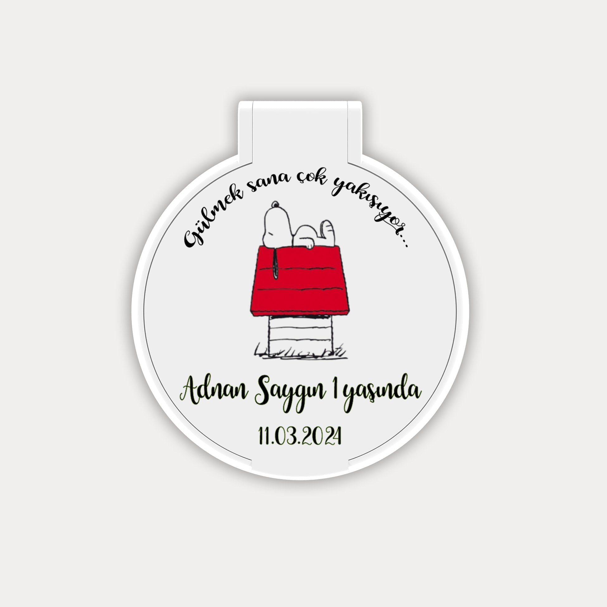 Snoppy Temalı Yuvarlak Ayna