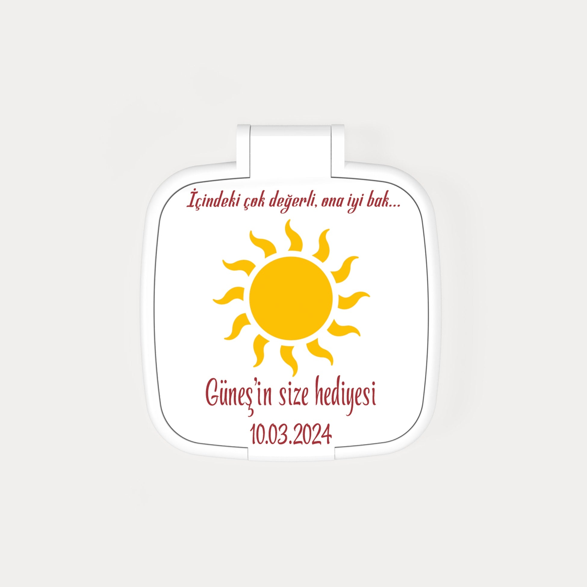 Güneş Temalı Kare Ayna
