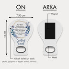 Mavi Çiçek Desenli Balon Açacak Magnet