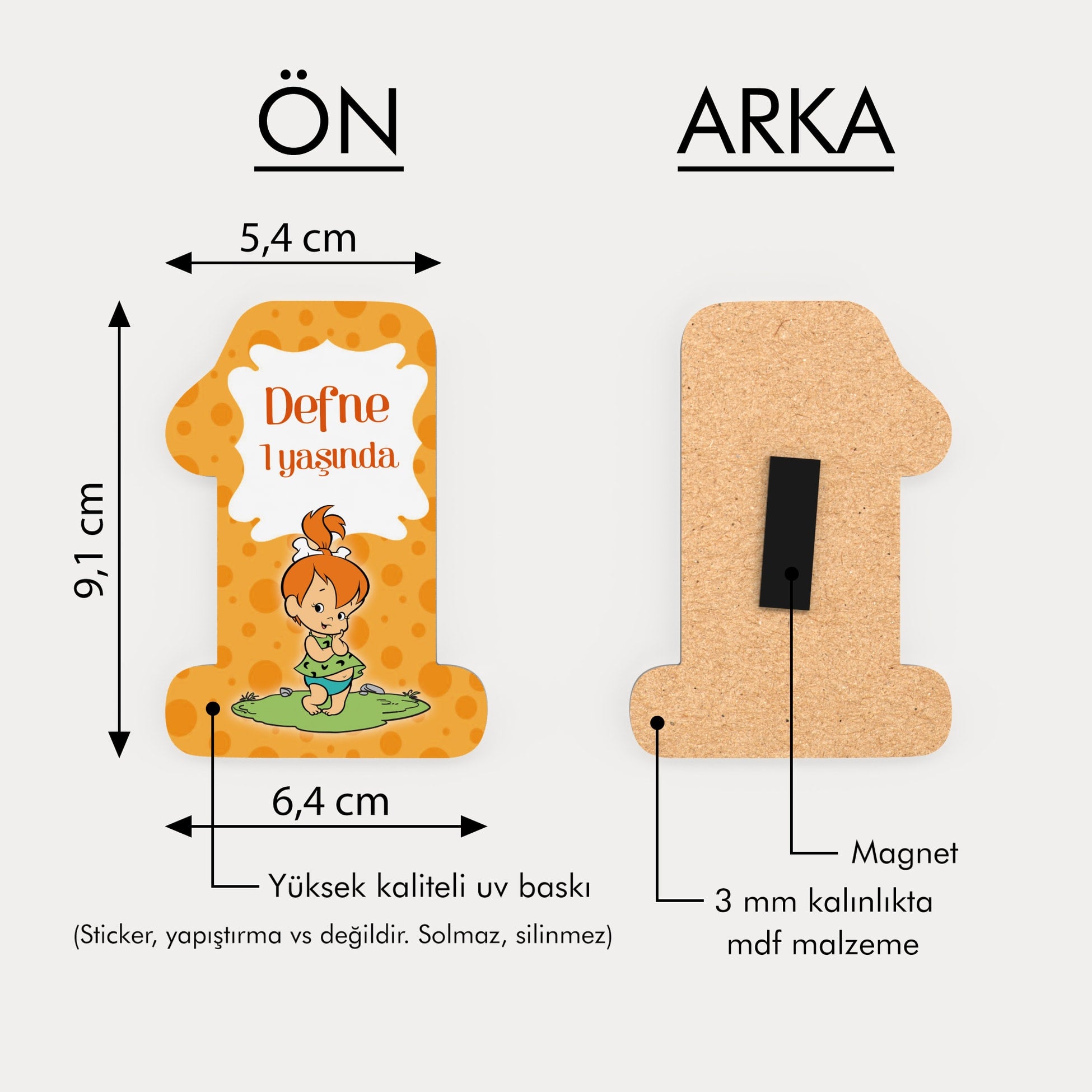 Çakıl Çakmaktaş Desenli Ahşap Magnet