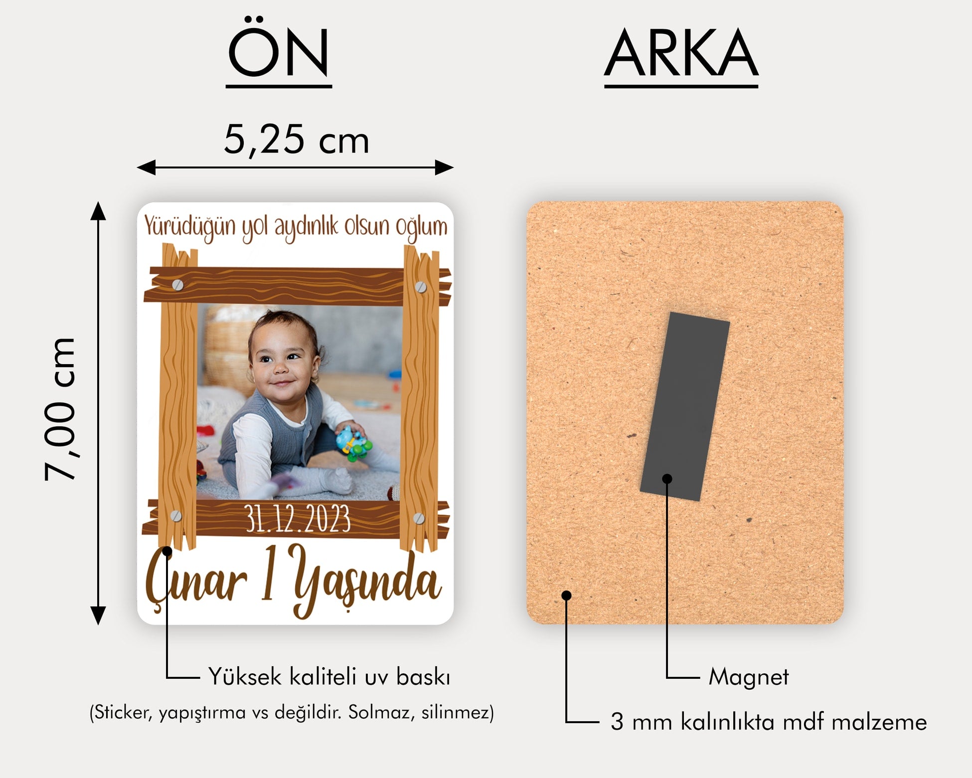 Ahşap Çerçeve Temalı Ahşap Magnet