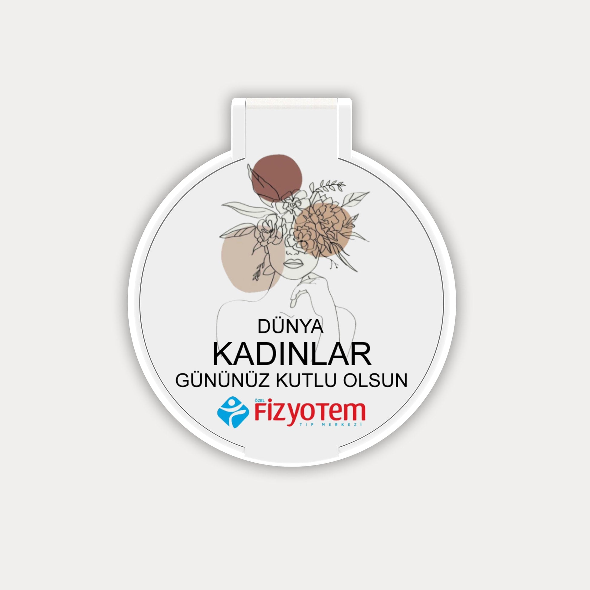 8 Mart Temalı  Yuvarlak Ayna